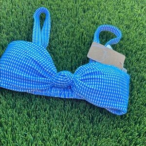 Blue Knot-Front One-Piece Swimsuit